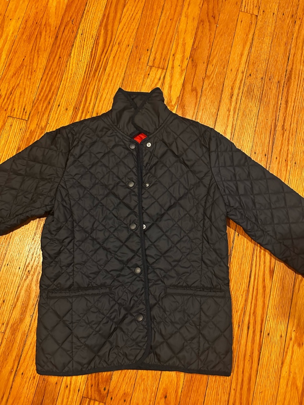 KIDS  brooks brothers Quilted Black Jacket - Lightweight Snap-Front